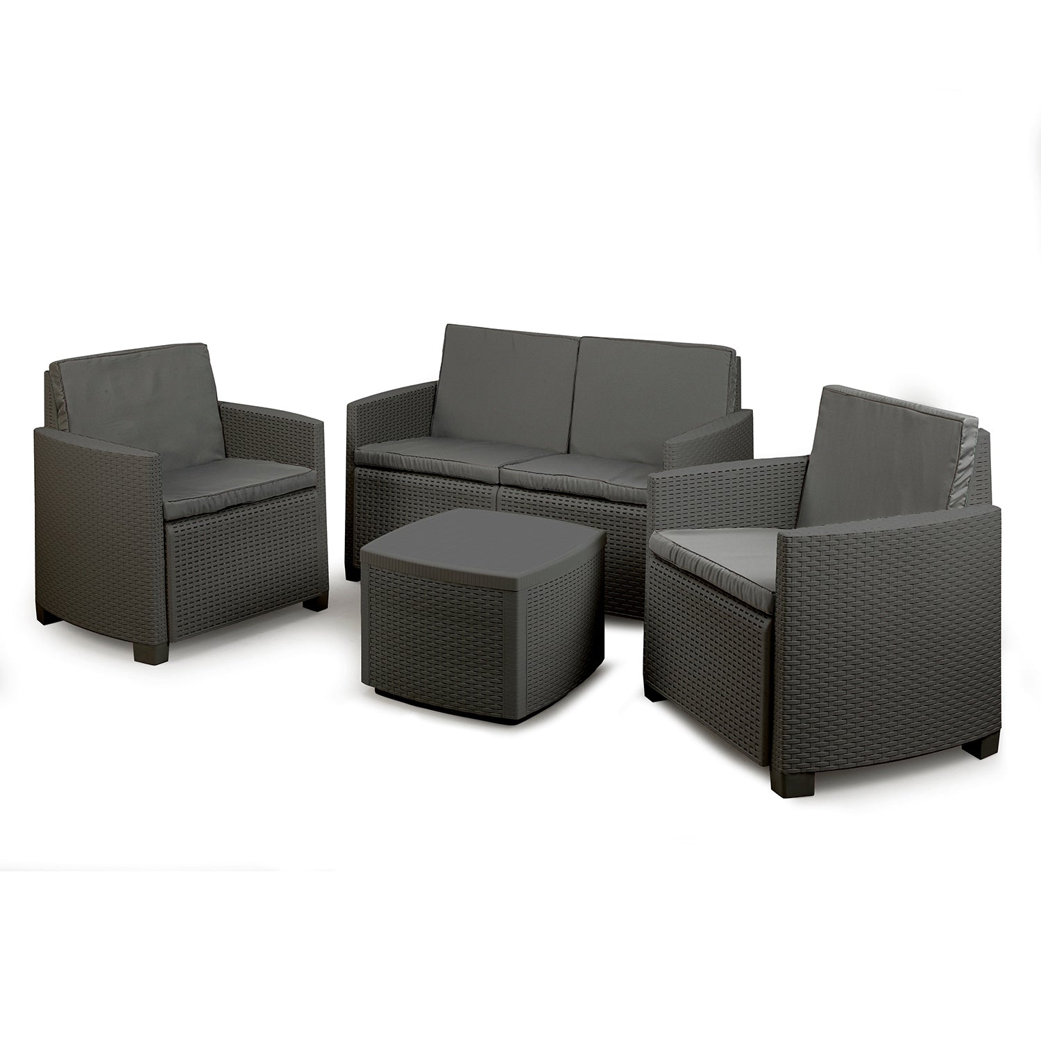 PROGARDEN - Set da giardino Vesuvio Antracite Linea Rattan